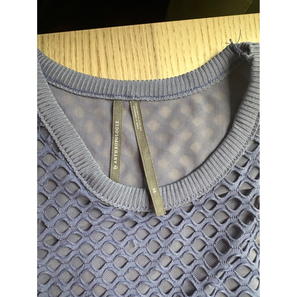 Anthropologie Mesh Fishnet Tank Top Blue Purple Layered Sleeveless XS - Picture 2 of 6